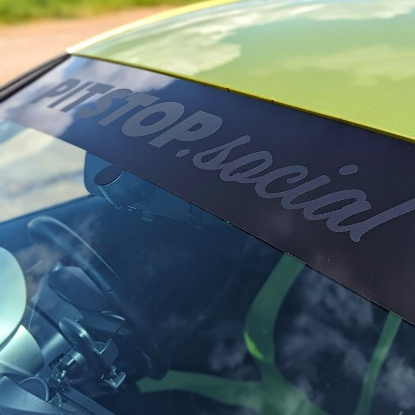 PITSTOP.Social Sun Strip Window Banner