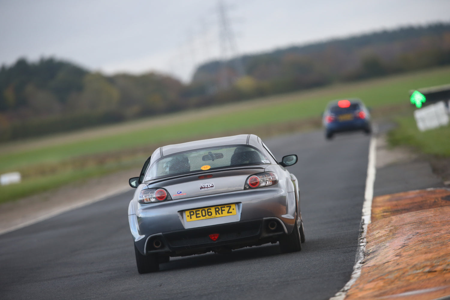 Silver Mazda RX8 at Blyton Park with Franks Charity Track Day Club November 2023