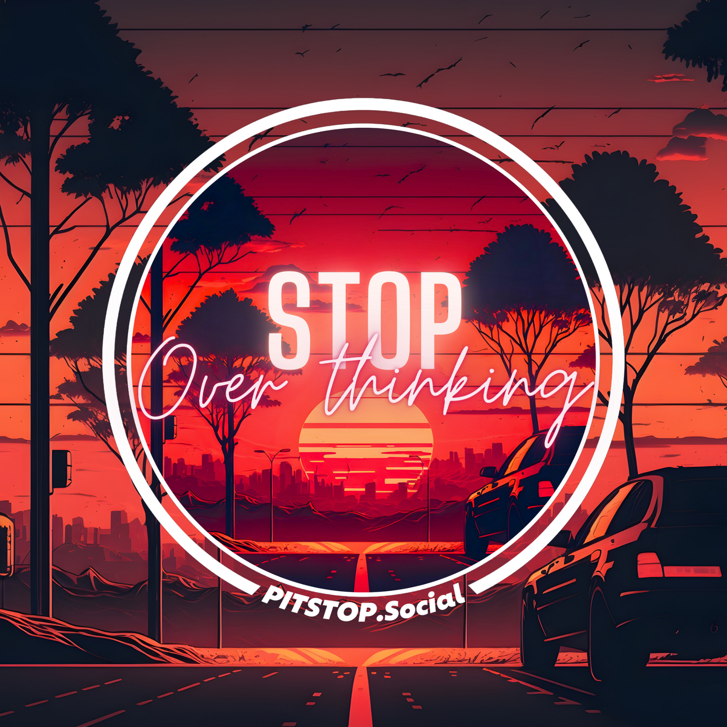 Stop Overthinking, Feel the Sunset Drive - Mental Health Tee