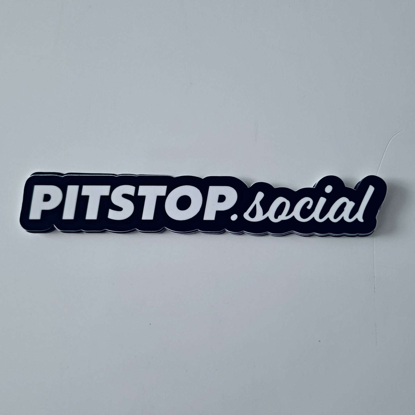 Pitstop Social Black and White 6" Logo Sticker