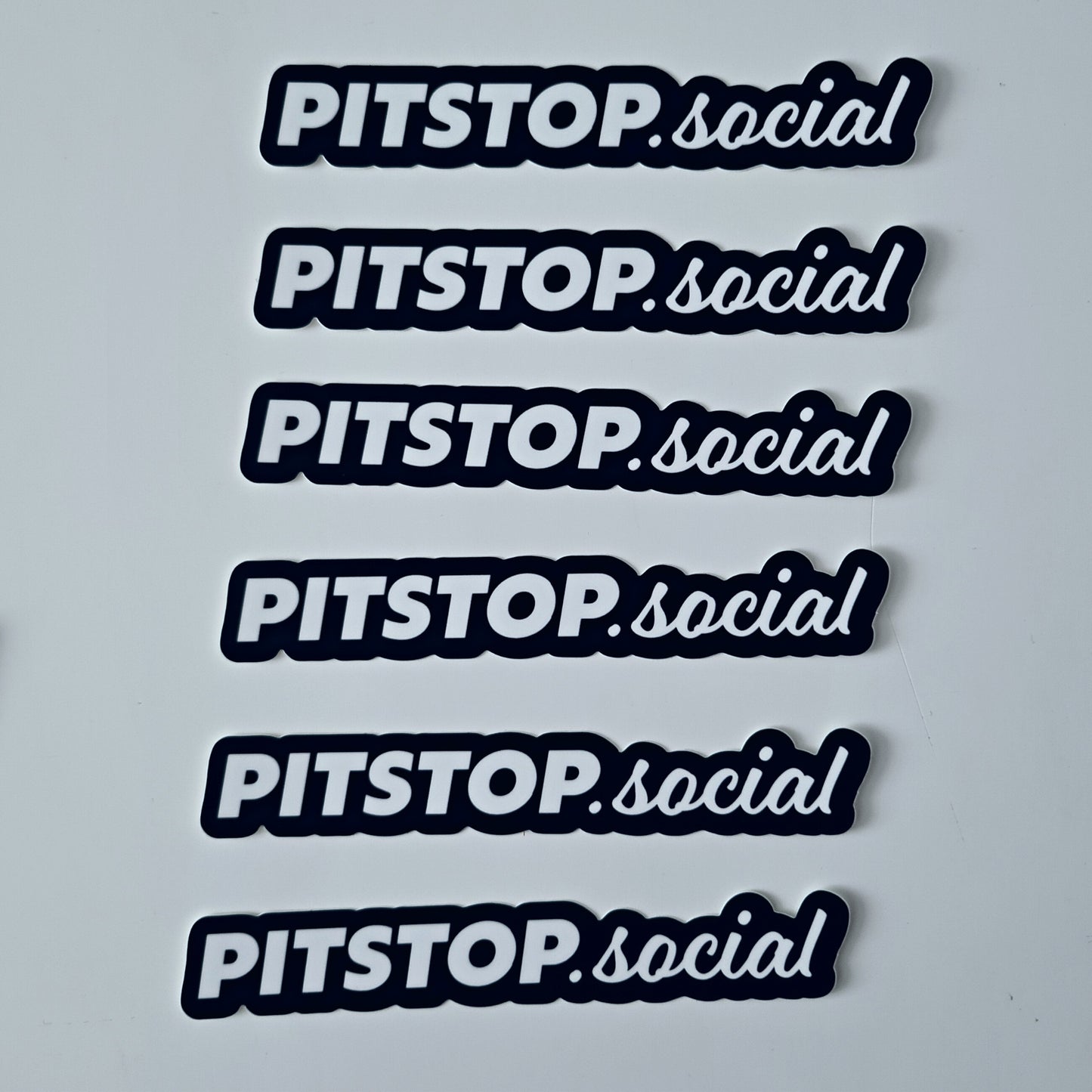 Pitstop Social Black and White 6" Logo Sticker