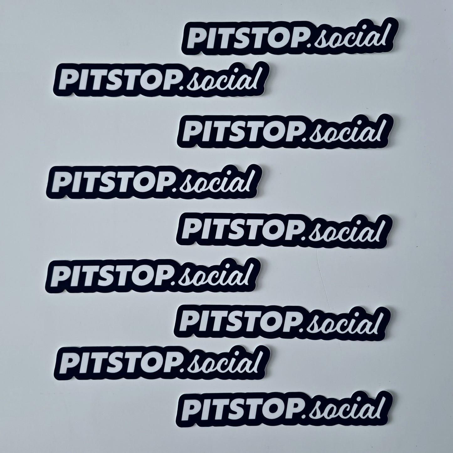 Pitstop Social Black and White 6" Logo Sticker