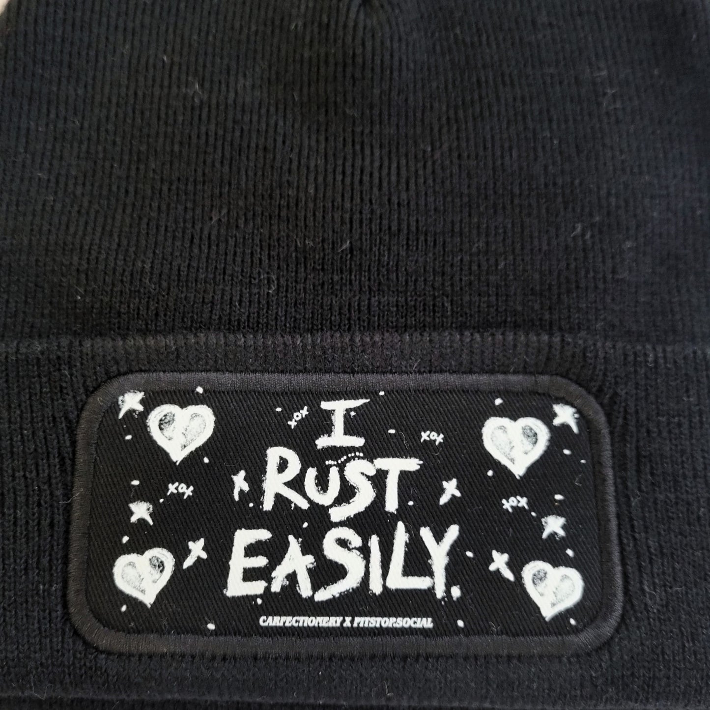 Black Close Automotive I Rust Easily PITSTOP.Social X Carfectionery Warm Winter Hat