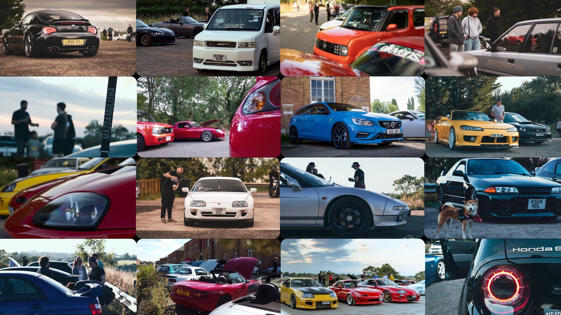 PITSTOP.Social Automotive Social Events Car Collage Website Banner