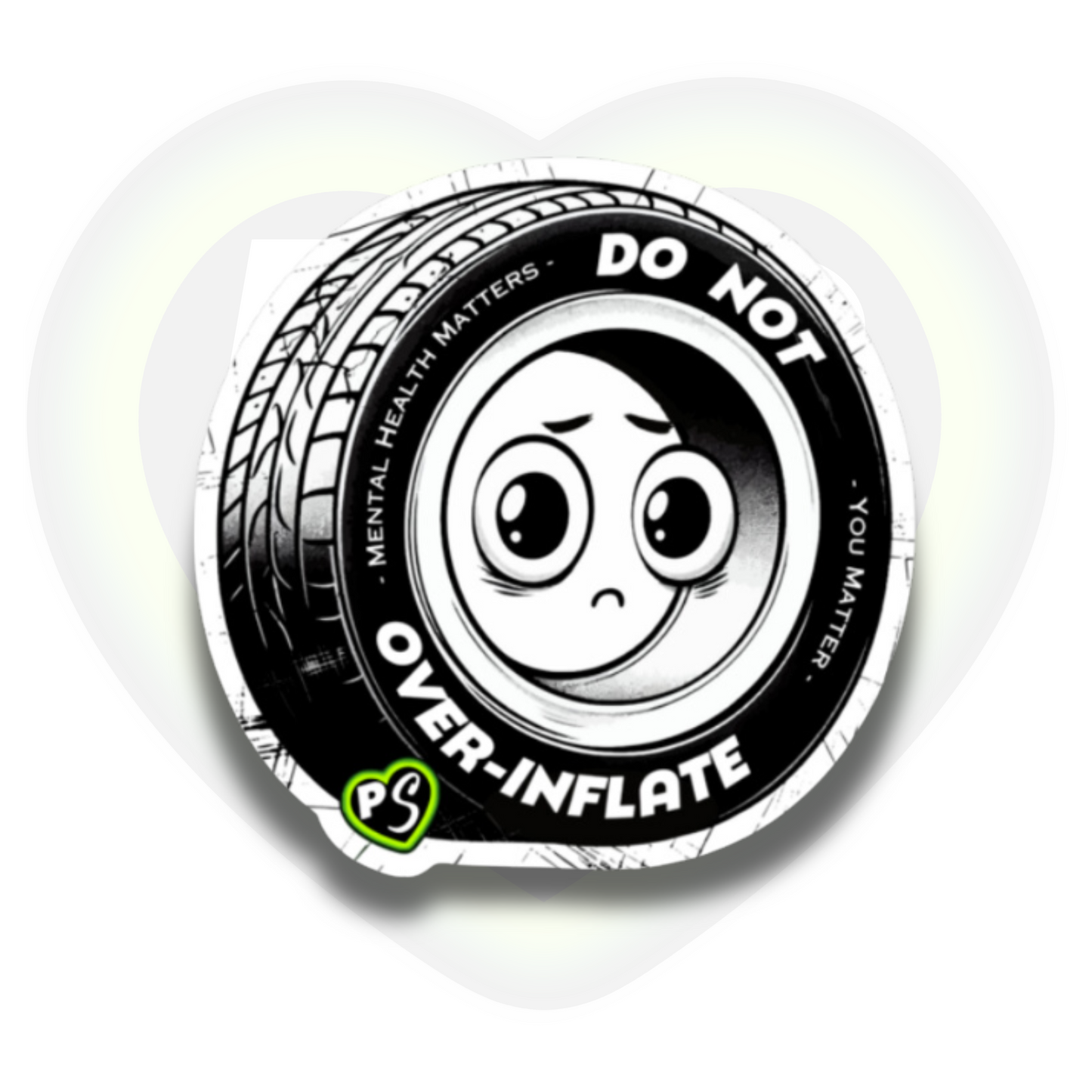 Do Not Over Inflate Round Tire Sticker