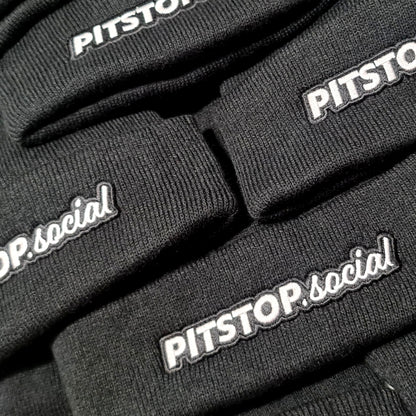 Pitstop Social Embroidered Beanie Bobble Hat