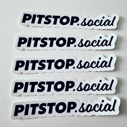 Pitstop Social Black and White 6" Logo Sticker
