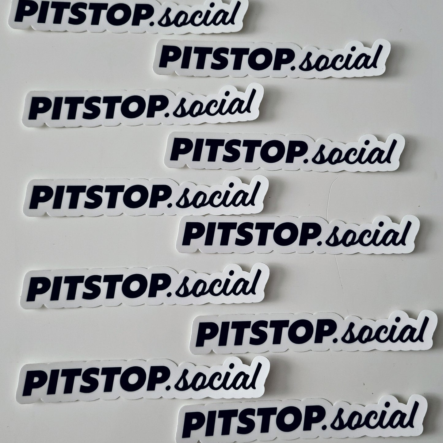 Pitstop Social Black and White 6" Logo Sticker